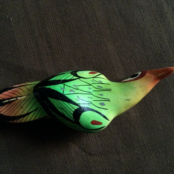 Lot of 4 ceramic hand painted birds figurines jungle decors home decor diy - Picture 14 of 16